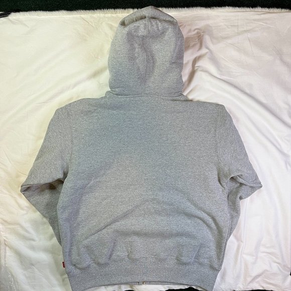 Supreme Small Box Facemask Zip Up Hooded Sweatshirt (FW21) Heather Grey - Picture 10 of 10